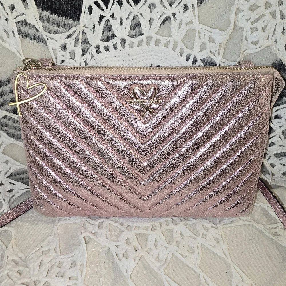 Victoria's Secret Pink Glitter Crossbody, Shoulder Bag, Purse